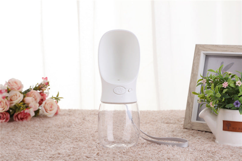 Dog travel fountain showing food-grade ABS and PC materials