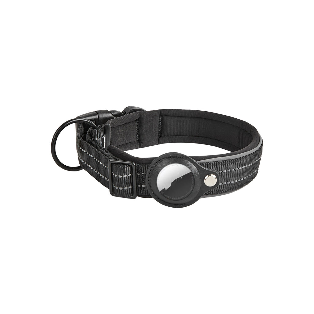 AirTag dog collar in grass green with durable nylon strap