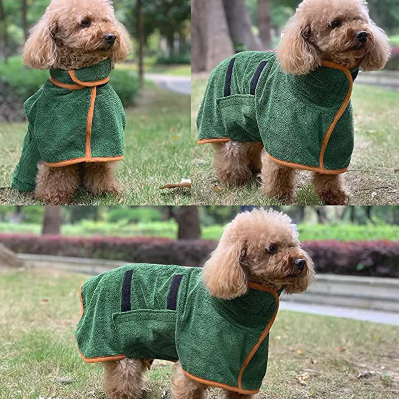 Dog Drying Robe – Microfibre Absorbent Post-Bath & Post-Swim Towel Robe