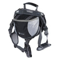 Orange dog saddlebag backpack showing breathable PU mesh lining