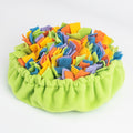 Dog slow feeder mat showing hiding treats between fleece strands