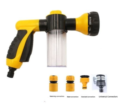 Dog Shower Brush & Sprayer – 8-in-1 Outdoor Pet Wash System with Hose Attachment